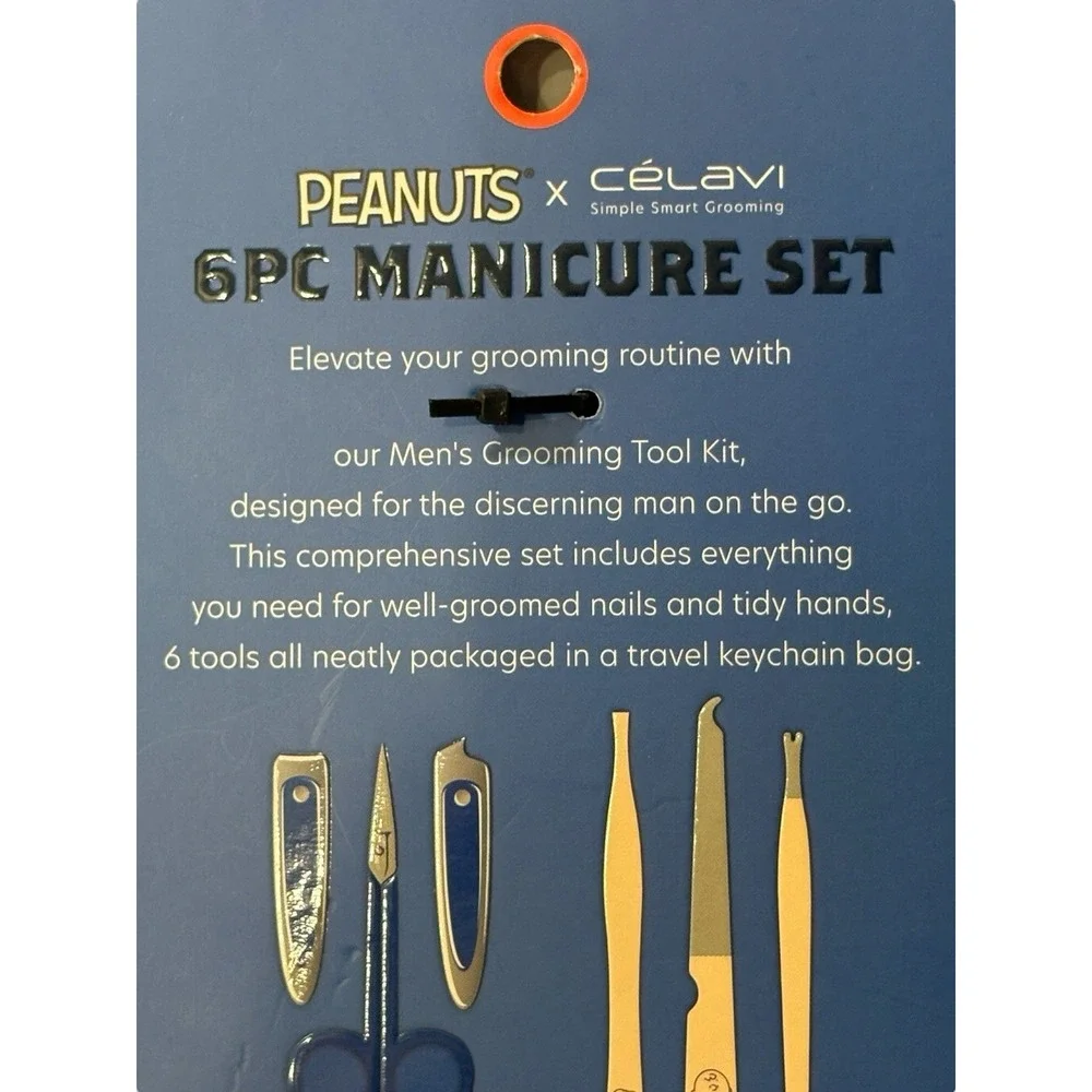 Snoopy Playing Football Small Bag Pouch 6 Piece Manicure Set Peanuts‎ x Celavi